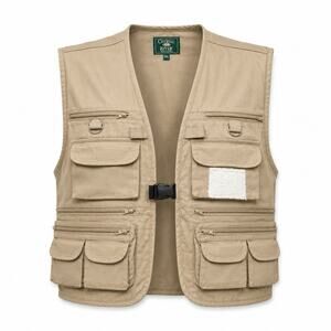 Crystal River 2XL Fly Fishing Utility Vest Tan 17 Pocket Cotton NWT